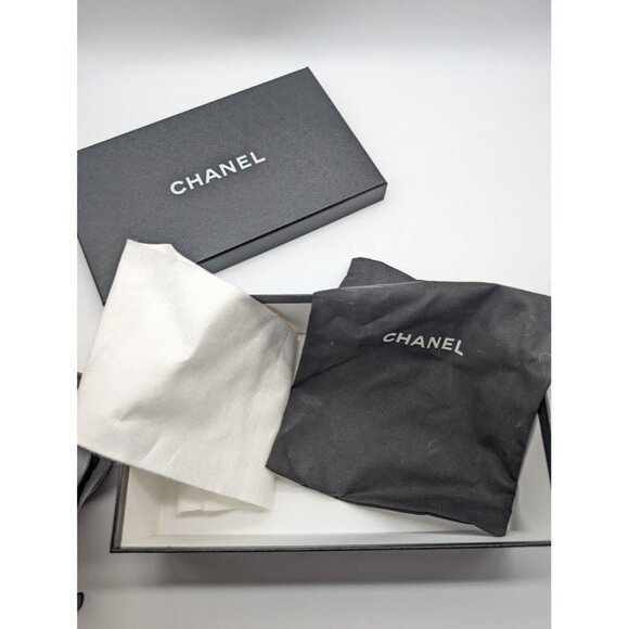 Chanel Patent Leather Platform High Heel Pumps Size US 8 EU 38.5 Black Box Dust - Picture 16 of 16